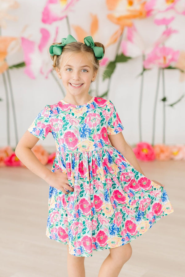 wildflower-wishes-s-s-pocket-twirl-dress Mila &  Rose - Sophia's Style-Wildflower Wishes S/S Pocket Twirl Dress-6-12M--1